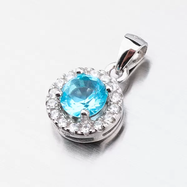 Strieborný prívesok s akvamarínom HST-13258