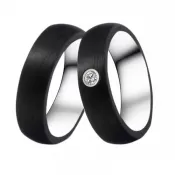 Oceľové snubné prstene s karbónom SC-88003