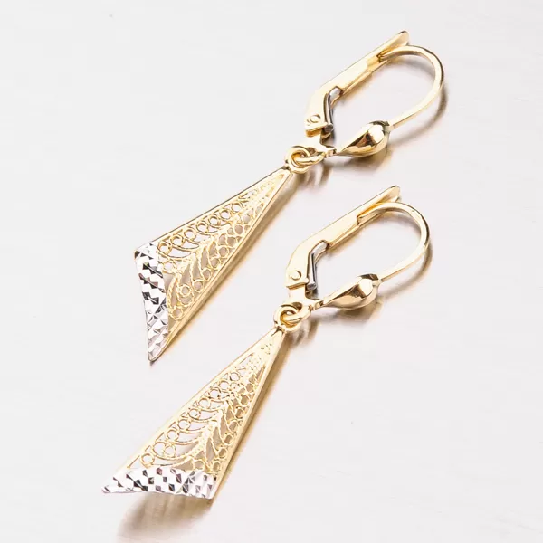 Visiace náušnice - zlato 585, 42-31249