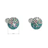 Strieborné náušnice pecka s kryštálmi Swarovski mix farieb okrúhle 31336.3 magic indicolite