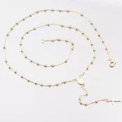 Dámsky náhrdelník žlté zlato 585 ruženec 15-015