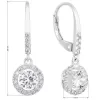 Strieborné náušnice visiace so zirkónom biele okrúhle 11300.1