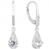 Strieborné náušnice visiace so zirkónom biela slza 11305.1