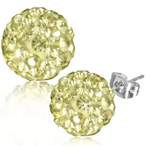 Náušnice so žltými kamienkami GXRY334