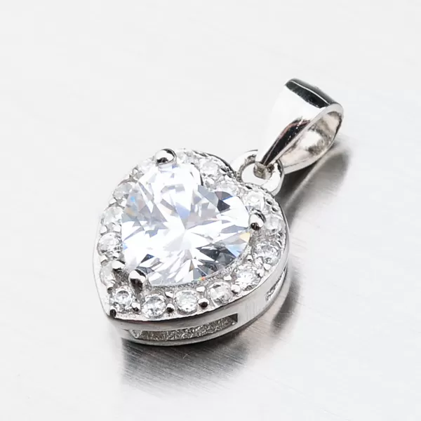 Strieborné srdce so zirkónmi HST-13266
