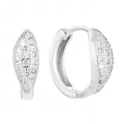 Strieborné náušnice Kruhy so zirkónom v bielej farbe 11318.1