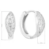 Strieborné náušnice Kruhy so zirkónom v bielej farbe 11318.1