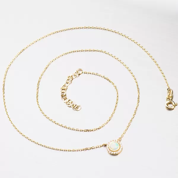 Zlatý náhrdelník s opálom 45-1826