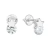 Strieborné napichovacie náušnice so zirkónovou bielou hviezdou 11267.1