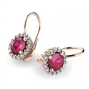 Luxusné náušnice s diamantmi 10925-CV-DIA-RUB