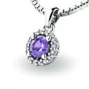 Dámsky prívesok prírodný diamant 0,50 ct G/SI s tanzanitom a tanzanitom 10927-B-TAN