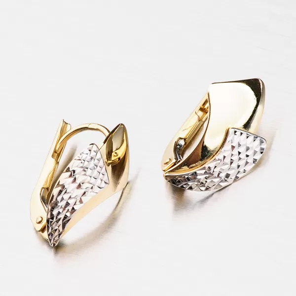 Dámske náušnice zlato 585 bicolor facetované 42-31532