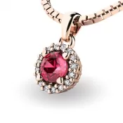 Dámsky prívesok prírodný diamant 0,50 ct G/SI s turmalínom 10927-CV-TUR