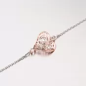 Strieborný náramok so pozláteným srdiečkom 92003043-56-SLX