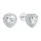 Strieborné náušnice pecka so zirkónom biele srdce 11276.1