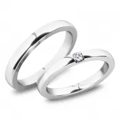 Moderné snubné prstene z bieleho zlata SP-61083B