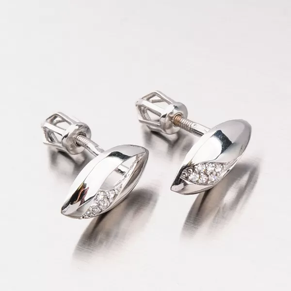 Dámske náušnice biele zlato 585 zirkón 42-32309