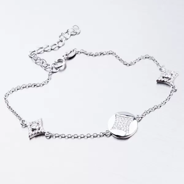 Strieborný náramok so zirkónmi BST-14337