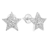 Strieborné napichovacie náušnice so zirkónovou bielou hviezdou 11282.1