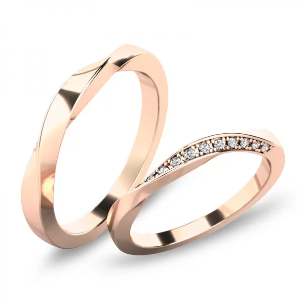 Moderné snubné prstene - biele zlato SP-61080