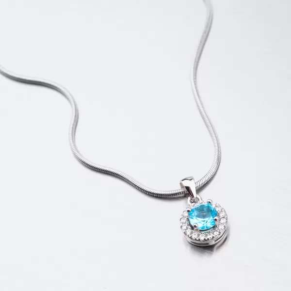 Strieborný prívesok s akvamarínom HST-13258