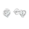 Strieborné náušnice Pecka s zirkónovým bielym srdcom 11260.1