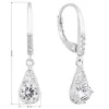 Strieborné náušnice visiace so zirkónom biela slza 11305.1