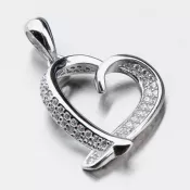 Strieborné srdce so zirkónmi HST-13109