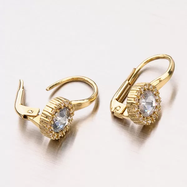 Zlaté náušnice so zirkónmi 12-404