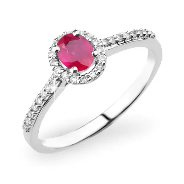 Prsteň s rubínom a diamantmi GKW52431RUB