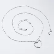 Strieborný náhrdelník so zirkónmi SST-15886