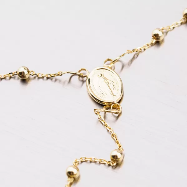 Dámsky náhrdelník žlté zlato 585 ruženec 15-015