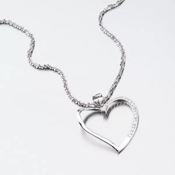 Strieborné srdce so zirkónmi HST-13280