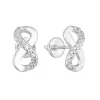 Strieborné náušnice pecka so zirkónom biele nekonečno 11255.1