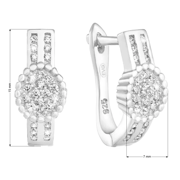 Strieborné náušnice visiace so zirkónom v bielej farbe 11234.1