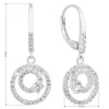 Strieborné náušnice visiace so zirkónom biele okrúhle 11298.1