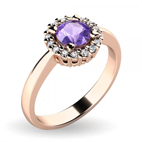 Dámsky prsteň prírodný diamant 0,50 ct G/SI tanzanit a tanzanitové diamanty 10924-CV-TZN