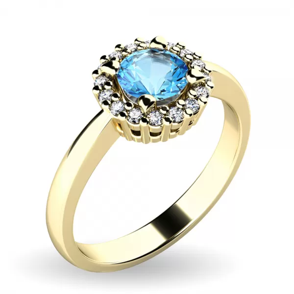 Dámsky prsteň prírodný diamant 0,50 ct G/SI topaz a diamanty 10924-ZL-TPZ