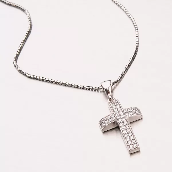 Zlatý kríž so zirkónmi 13-263