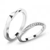Moderné snubné prstene - biele zlato SP-61080