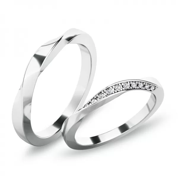 Moderné snubné prstene - biele zlato SP-61080