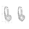 Strieborné náušnice visiace so zirkónom biele srdce 11204.1