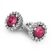 Luxusné náušnice s diamantmi 10926-B-DIA-RUB