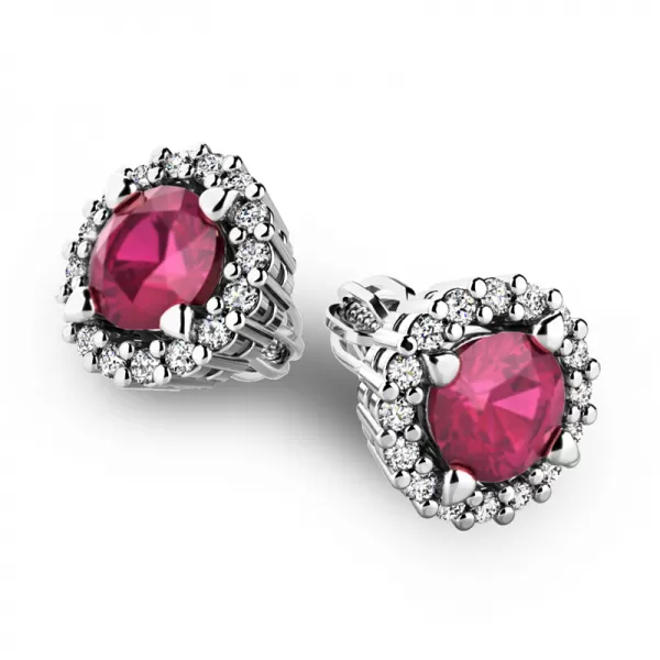 Luxusné náušnice s diamantmi 10926-B-DIA-RUB