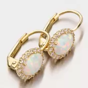 Zlaté náušnice s Opal 12-405