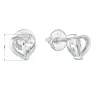 Strieborné náušnice Pecka s zirkónovým bielym srdcom 11260.1
