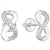 Strieborné náušnice pecka so zirkónom biele nekonečno 11255.1