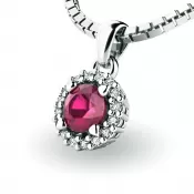 Dámsky prívesok prírodný diamant 0,50 ct G/SI s rubínom 10927-B-RUB