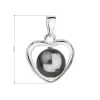 Strieborný prívesok so šedou Swarovski perlou srdca 34246.3