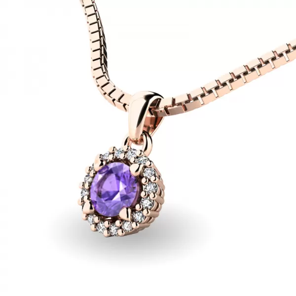 Dámsky prívesok prírodný diamant 0,50 ct G/SI s tanzanitom a tanzanitom 10927-B-TAN